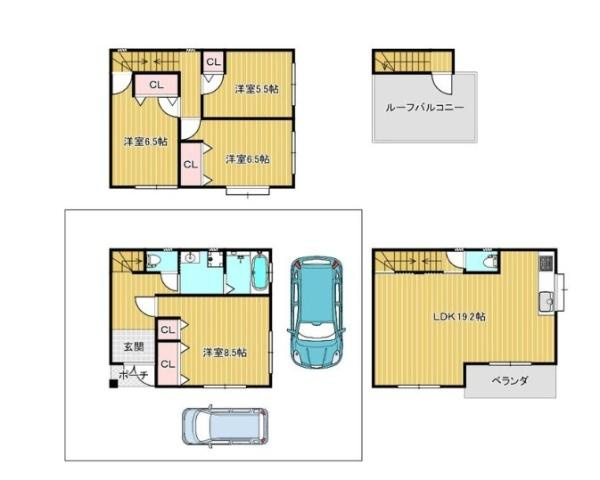 摂津市 東別府 １丁目　中古 一戸建ての間取り