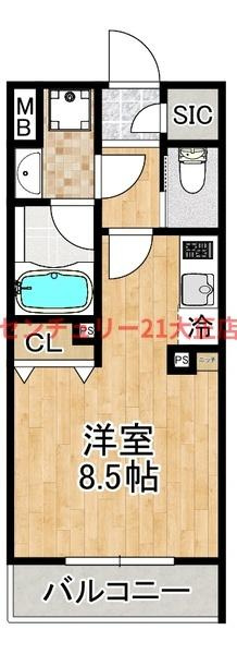 パークフラッツ弁天町駅前の間取り