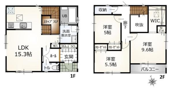 橿原市新口町　一戸建の間取り