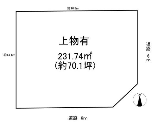 葛城市兵家の売地の土地図