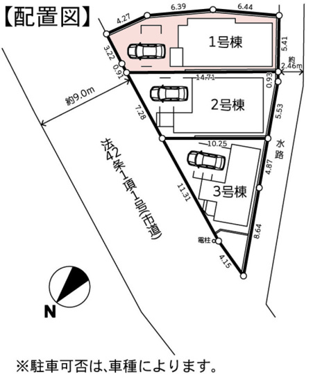 【区画図】 | 区画図は、土地の形状、境界、道路との関係を詳細に示す図面土地の正確な位置、面積、形状を把握し購入や建築計画の判断に不可欠です。区画整理や開発状況も示され、将来的な土地利用のイメージを掴む上でも重要。
