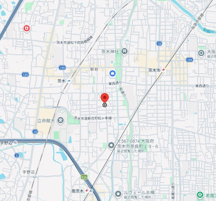 シャーメゾン下中条の地図