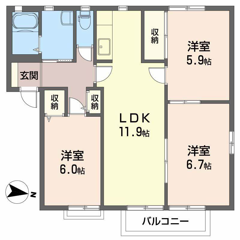 シャルマン宮下の間取り