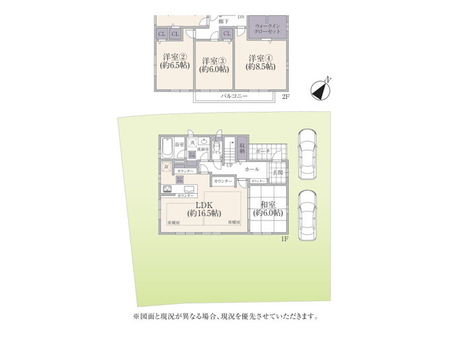 【区画図】 | 堀之内中古戸建 | 道路との関係や隣家との距離感、周辺の街並みは、現地で見るのが一番です。建物の内覧とあわせてご希望の日時でご案内します。お気軽にお問い合わせください。※図面と現況が異なる場合は現況優先。