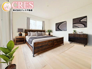 【寝室】 | ☆☆新築分譲　四倉町北向　地震に強い安心住宅　全２棟！！ご案内随時受付中です！！ | 洋室は2階３部屋！！
※実際に現地に家具はおかれておりません。また価格に家具は含まれておりません。(作成CG)
