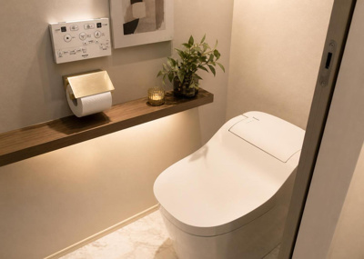 【トイレ】 | 立野台新築戸建 | 清潔感のある温水洗浄便座を備えた快適なトイレ空間です。朝の混雑時にも安心な2箇所設置の設計となっております。ペーパーホルダーや小物を置けるスペースもあり毎日の生活を快適にサポートします。
