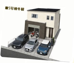 豊橋多米中町二丁目第1期の外観パース|５号棟：外観パース（実際と異なる場合があります）