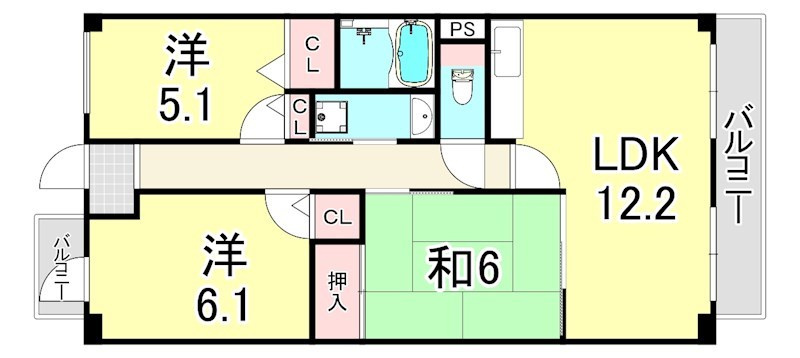 レーベンハイム西川の間取り