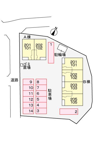 シエロＡの駐車場