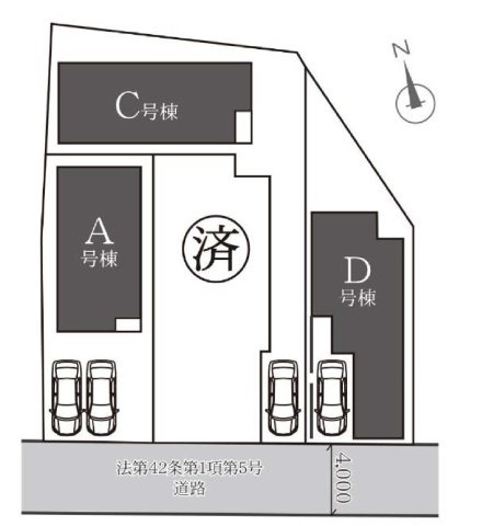 【横浜市磯子区杉田2丁目21-19全4棟新築戸建て】★仲介手数料無料★（杉田小学校・浜中学校）の区画図