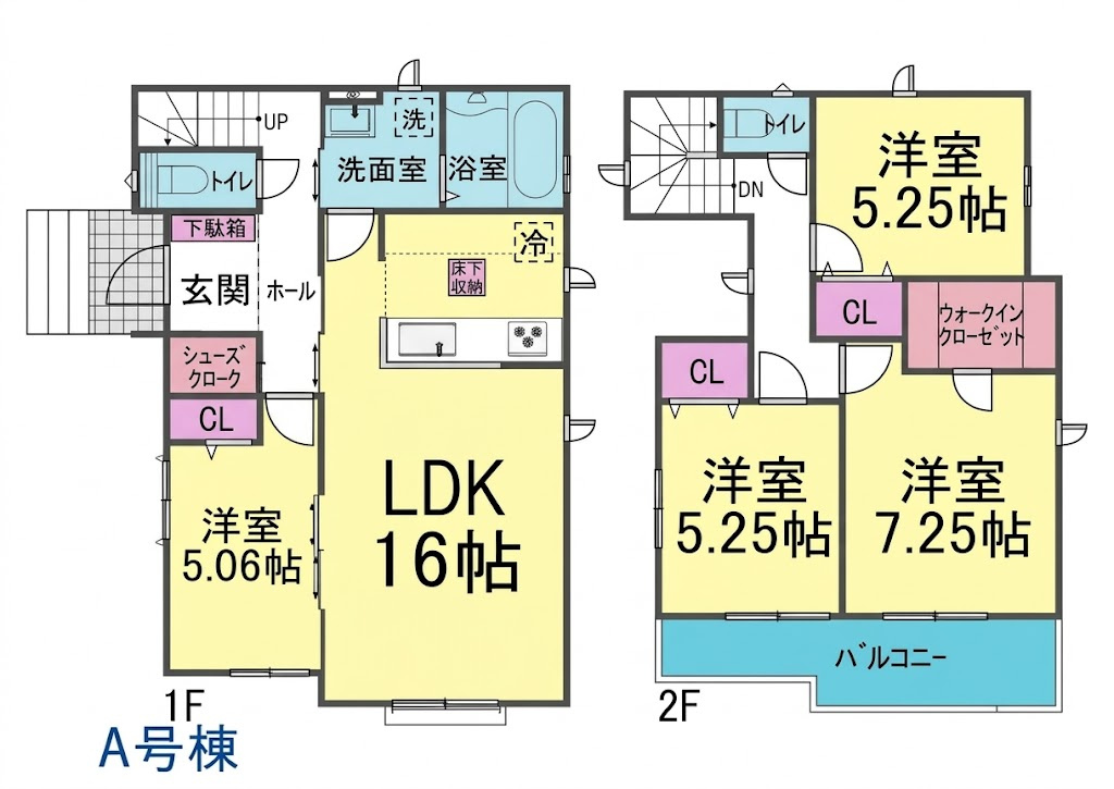 車並列3台駐車可　緑が丘駅徒歩9分北山台２丁目　A号棟の間取り