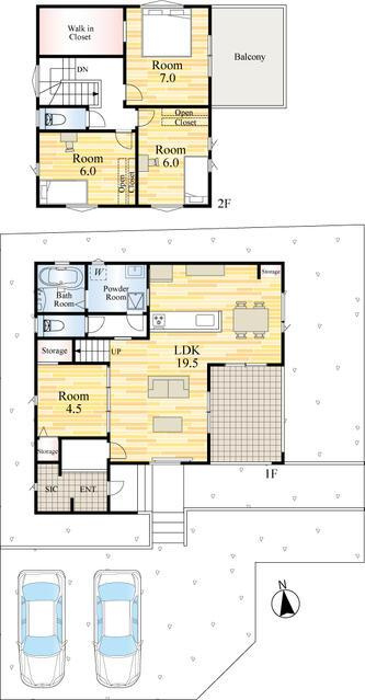 ヒカリテラス合志北３号地の間取り|4LDKの新築戸建てタイルデッキ…