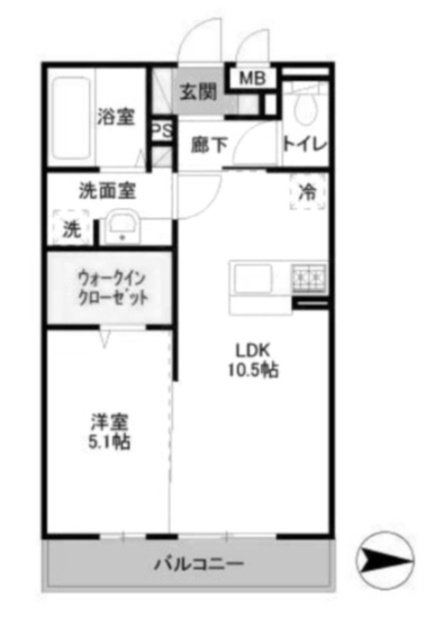 ディアコート鹿放ヶ丘の間取り|１LDKの間取り