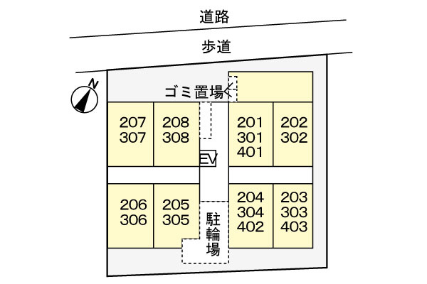 フローリッシュ相模大野の区画図