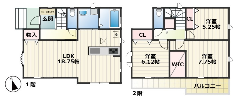 ハートフルタウン天白区梅が丘４丁目922番｜名古屋市の戸建ならホームアップの間取り|間取図