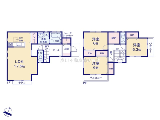 八王子市　元八王子町　新築一戸建て　７期の間取り|～南東向き3SLDK　開放感のあるワンフロアリビングの間取り～