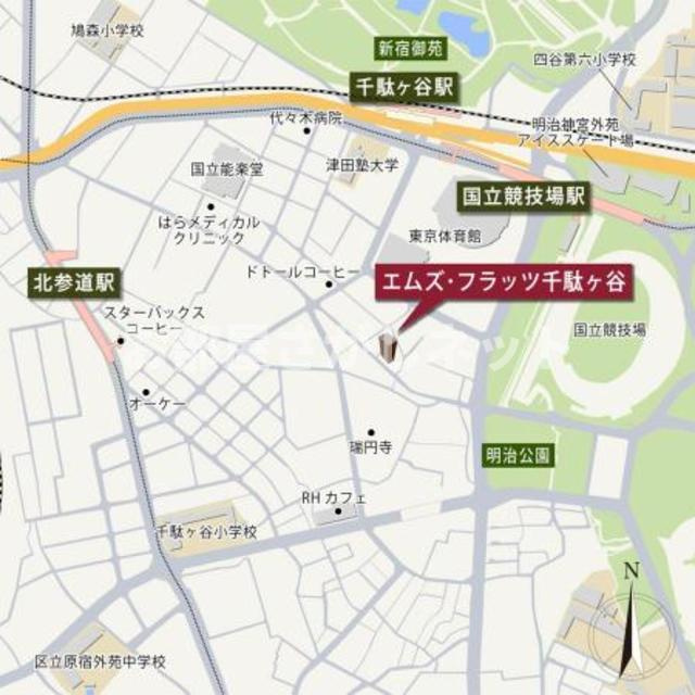 エムズ・フラッツ千駄ヶ谷【おとり物件なし】#学生・社会人にオススメ！初期費用分割払いOK！の地図