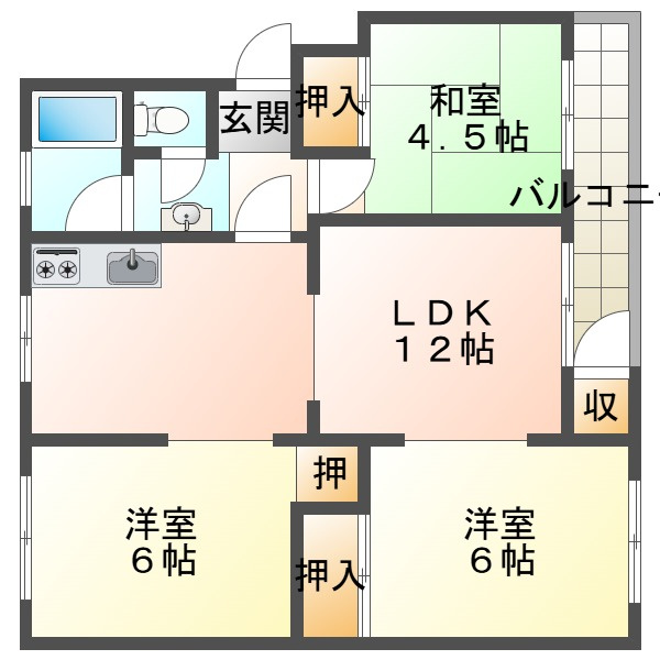 東垂水住宅3号棟の間取り