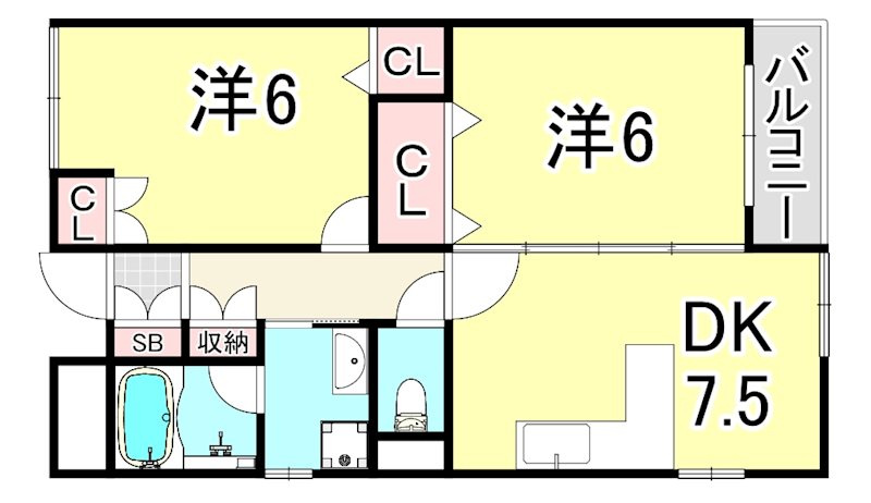 ヒルズ上甲子園の間取り