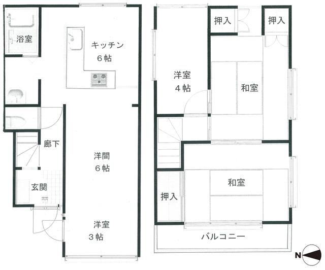 能登町戸建の間取り