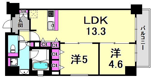 クロスレジデンス神戸元町の間取り