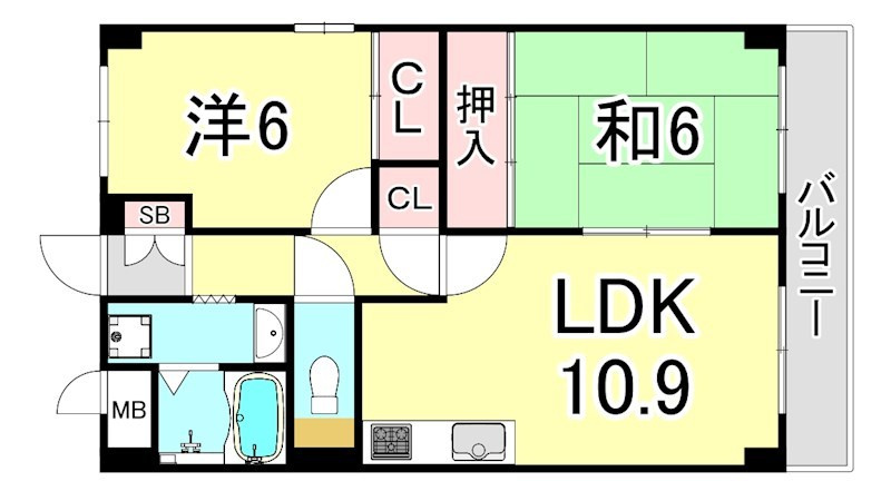 サンラヴィーヌ甲陽園の間取り