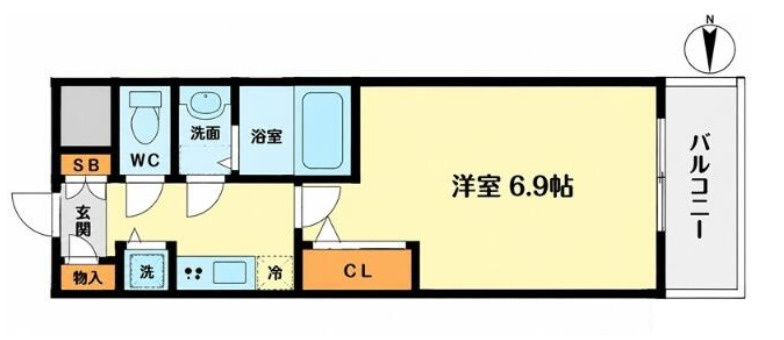 エスリード松屋町SOUTHの間取り