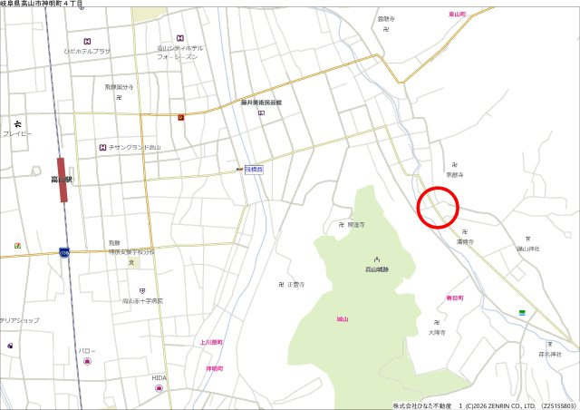 2026/6/3新規　賃貸　高山市江名子町　11万　賃貸一部店舗の地図