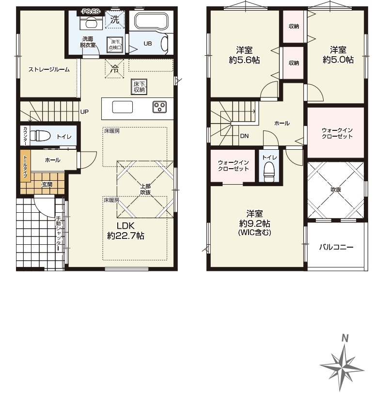 尼崎市稲葉荘　第1期　新築一戸建ての間取り|2号地