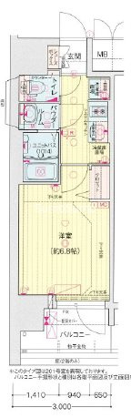プレサンス大国町アドロッソの間取り
