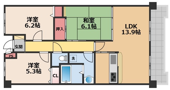 【間取り】 | ツインオークス | 間取りです