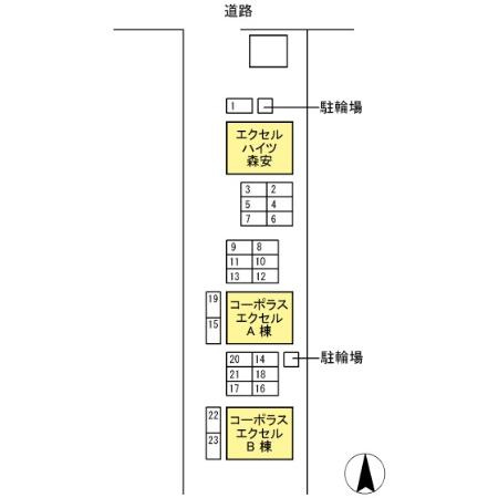 エクセルハイツ森安の区画図