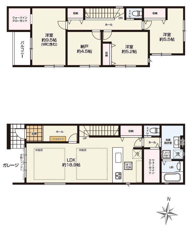 尼崎市稲葉荘　第1期　新築一戸建ての間取り|4号地