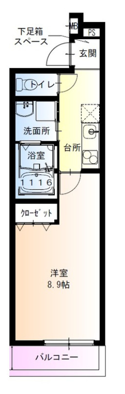 フジパレス初芝駅東Ⅰ番館の間取り