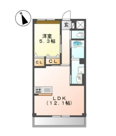 稲城市東長沼の賃貸マンションの間取り