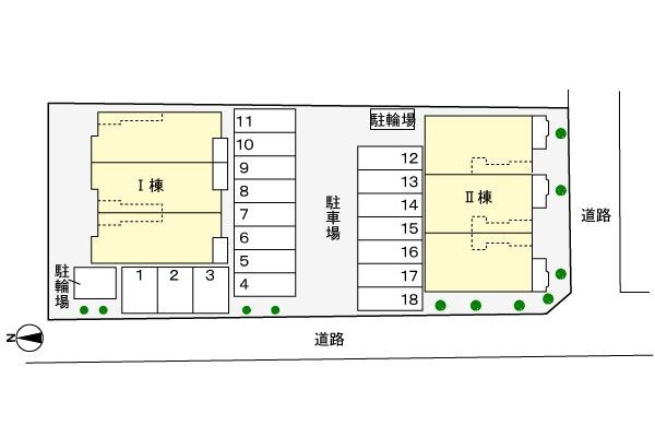 プラシードⅡの駐車場