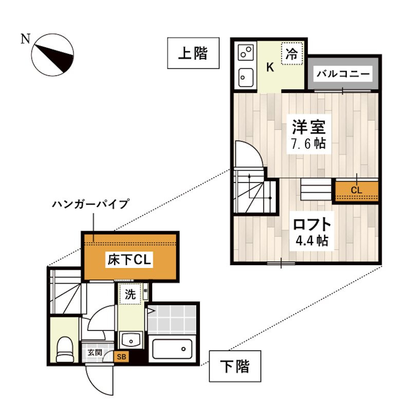 熊本市西区横手３丁目のアパートの間取り
