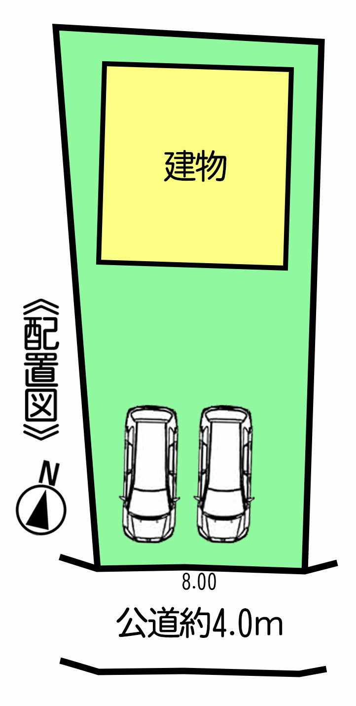クレイドルガーデン常滑市阿野町第2　1号棟の区画図|○●区画図●○
玄関と駐車スペースが近いので買い物やお出かけの際の荷物運びもらくらく♪並列駐車2台可能です。