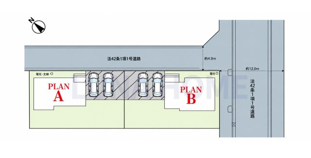 つくば市高野台3丁目　新築戸建　B号棟の区画図