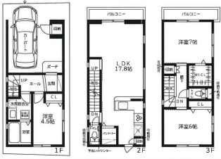 神戸市中央区熊内町　新築一戸建ての間取り|B号地