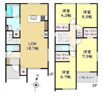 名古屋市中川区九重町1111【仲介手数料無料】新築一戸建て　1号棟の画像