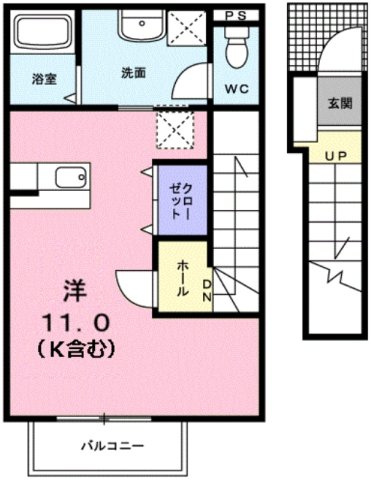 プチフルールNの間取り