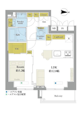 新宿区新宿５丁目の中古マンションの間取り