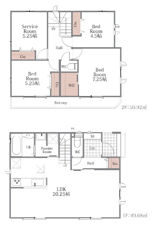 尼崎市田能　新築一戸建ての間取り|E号地