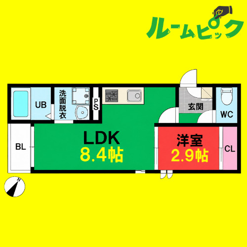 G-smart笠寺　名古屋市賃貸　仲介手数料無料の間取り