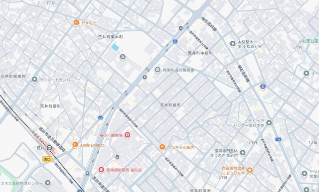 高砂市荒井町紙町　　山陽電鉄「荒井駅」徒歩6分の地図