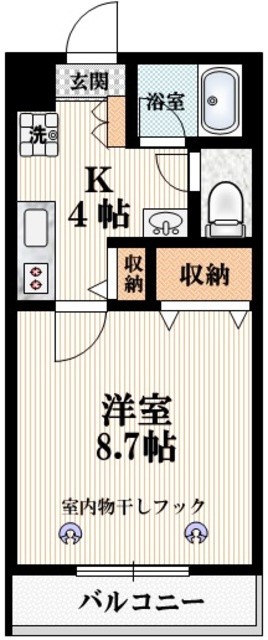 サンパティークの間取り|★洋室広々８.７帖★　★南向きで陽当り良好です★