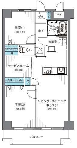 ルネ南大田の間取り