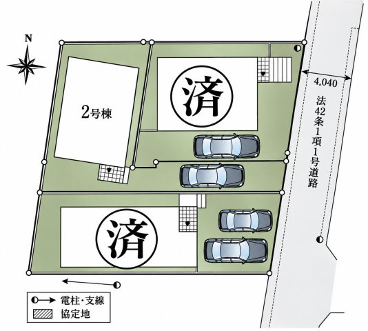 三鷹市野崎1丁目 中央線 三鷹駅 新築戸建の区画図