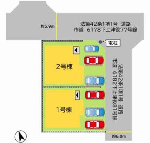 北九州市八幡西区下上津役1丁目1期の区画図